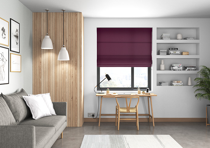 Faux Suede, Aubergine - Twist&Fit Roman Blind - Image 5